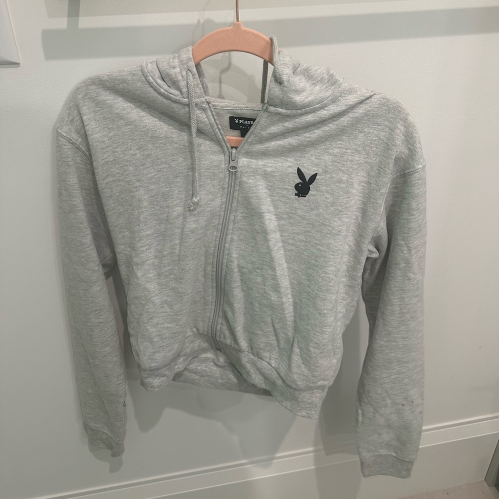 Playboy Cropped Zip Up